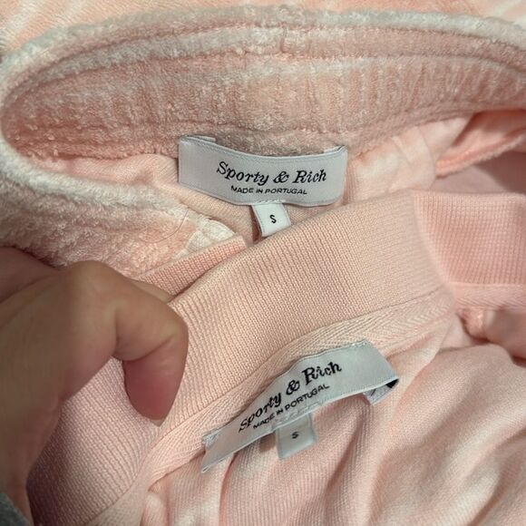 Sporty & Rich SRC Terry Short Set - Pink Dolphin Striped - Picture 4 of 4